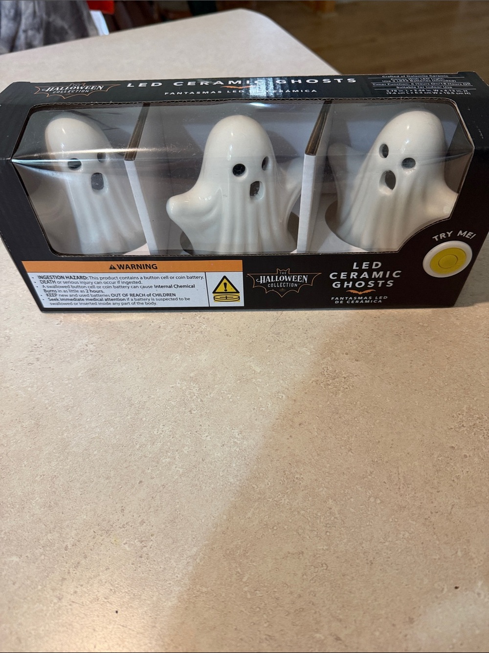 LED Ceramic Ghosts - White (3-Pack)